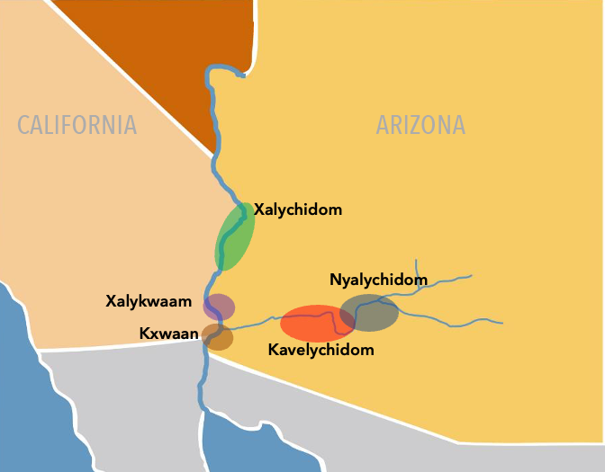 Xalychidom Piipaash (Maricopa) map of Piipaash Bands